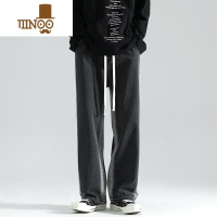 YANXUHuiTouLv潮牌牛仔裤男生夏季薄款直筒裤宽松显瘦美式阔腿休闲长裤
