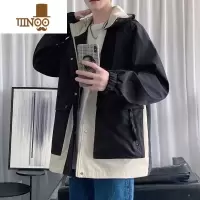 YANXU款假连帽口袋潮男外套港风大码夹克青年休闲宽松潮流上衣