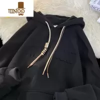 YANXU卫衣男美式复古钢印潮牌硬挺连帽外套oversize秋装新款