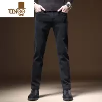 YANXU2023夏季黑色牛仔裤男士修身小直筒轻商务百搭休闲长裤子男装薄款