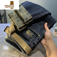 YANXU高端轻奢潮牌薄款牛仔裤男士修身小脚韩版潮流宽松直筒百搭九分裤