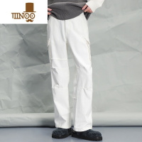YANXU港风日系工装风多口袋白色牛仔裤男秋季新款潮流痞帅高街长裤子男