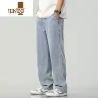 YANXU加长裤子男高个子夏季薄款宽松直筒牛仔阔腿裤大码190男生休闲裤