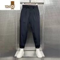 YANXU男士西裤2023夏季新款百搭束脚宽松哈伦裤痞帅冰丝垂感休闲裤