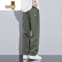 YANXU休闲裤子男士2023新款直筒宽松潮牌秋季男生美式高街阔腿工装长裤