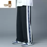 YANXU美式潮牌高街宽松阔腿裤男款秋季潮流休闲直筒长裤百搭束脚裤子男