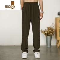 YANXU2023新款韩系男士休闲裤百搭纯色直筒垂感宽松阔腿潮牌长裤子