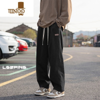 YANXU棕色直筒裤子男士2023新款日系潮流工装裤宽松大码休闲长裤