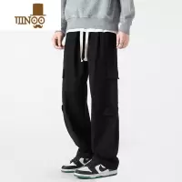 YANXU工装裤男夏季薄款山系直筒裤子美式复古潮牌宽松秋季高街休闲长裤