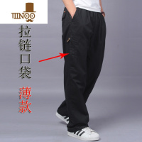 YANXU休闲裤男宽松加肥加大码直筒长裤肥佬青少年多口袋户外运动工装裤