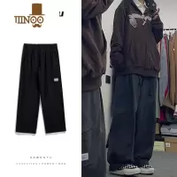 YANXU日系复古oversize裤子垂感宽松直筒工装裤男cityboy休闲阔腿长裤