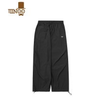 YANXU日系复古格纹尼龙休闲阔腿裤男2023年潮牌街头宽松直筒长裤