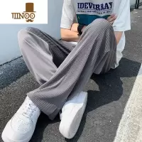 YANXU冰丝裤子男夏季薄款潮牌百搭痞帅运动宽松直筒大码垂感阔腿休闲裤