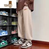 YANXU运动裤子男2023新款美式潮牌宽松束脚卫裤男生工装休闲长裤