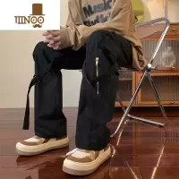 YANXU美式vibe裤子男款高街小众设计感潮牌宽松直筒工装休闲长裤