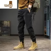 YANXU秋季阿美咔叽束脚休闲裤男痞帅英伦风哈伦裤修身百搭潮牌工装长裤