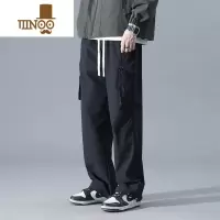 YANXU工装裤子男士秋季美式潮流宽松直筒阔腿裤日系潮牌运动休闲长裤男