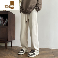 YANXU休闲裤男2023年新款潮牌直筒裤感运动阔腿裤抽绳长款子