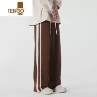YANXU秋季百搭新款条纹阔腿裤男日系潮流休闲长裤宽松简约直筒裤子男款