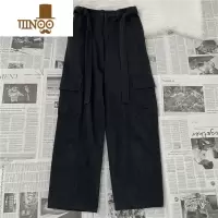 YANXU休闲裤男日系百搭潮流复古纯色宽松直筒长裤潮牌工装阔腿裤子