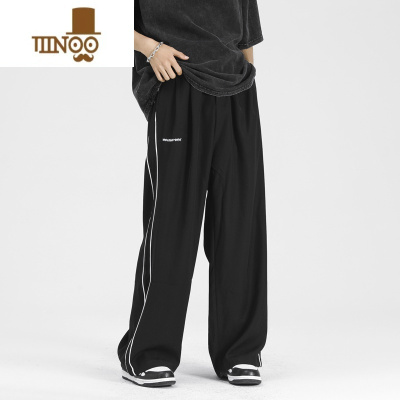 YANXU美式oversize裤子男国潮宽松感休闲百搭学生垂坠感条纹阔腿裤