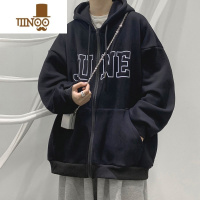YANXU港风连帽开衫卫衣男士新款潮牌流宽松字母印花打底长袖外套