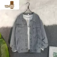 YANXU牛仔外套男秋季复古痞帅工装休闲夹克ins潮牌青少年百搭港风上衣