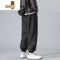 YANXU港风潮牌复古休闲长裤男士秋季新款宽松运动裤百搭束脚裤子男