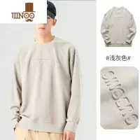 YANXU圆领卫衣男潮牌款宽松印花上衣秋季休闲套装长袖打底衫