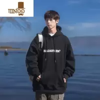 YANXU@ 字母印花连帽卫衣男日系Cityboy男生外套