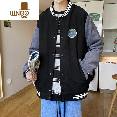 YANXU棒球服外套男士款夏季潮牌撞色拼接外穿痞帅夹克宽松上衣服男