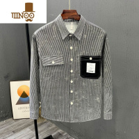 YANXU潮牌港风日系男士时尚衬衫韩版修身个性衬衣青年外套上衣服