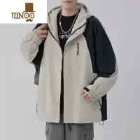 YANXU美式冲锋衣外套男士2023新款潮牌痞帅休闲连帽男款夹克上衣