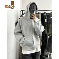 YANXUOHenry美式cleanfit500g开衫卫衣连帽衫男女vibe短款拉链外套