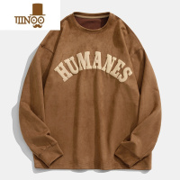 YANXU日系仿绒卫衣男女秋季潮牌宽松休闲圆领BF风情侣上衣外套