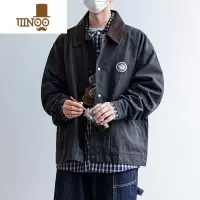 YANXU日系复古翻领夹克男秋季港风ins痞帅休闲百搭宽松衣服男装外套潮