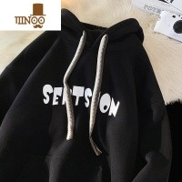 YANXU美式hiphop连帽卫衣男冬加绒外套潮ins潮牌oversize秋装