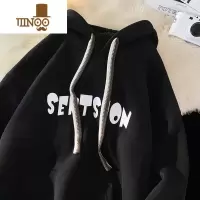 YANXU美式hiphop连帽卫衣男冬加绒外套潮ins潮牌oversize秋装