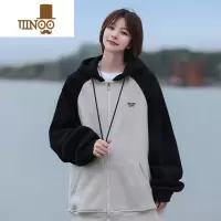 YANXUoversize潮牌插肩袖开衫卫衣男2023新款美式复古连帽外套