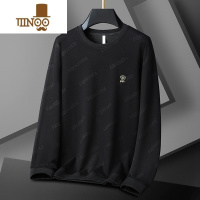 YANXU圆领长袖卫衣男秋季加肥加大码胖子宽松休闲男装潮牌套头T恤