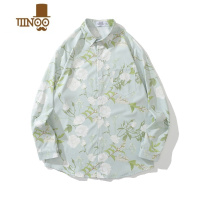 YANXU复古vintage港风花衬衫男女小众设计感潮流痞帅宽松长袖衬衣外套