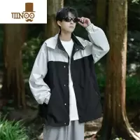 YANXU美式软壳户外冲锋衣外套男大码防风防水宽松登山运动连帽夹克