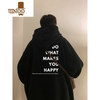 YANXUoversize美式复古连帽新款卫衣男慵懒chic潮牌情侣外套