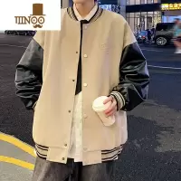 YANXU秋季外套男潮牌高街休闲宽松设计感百搭款棒球服男款上衣夹克