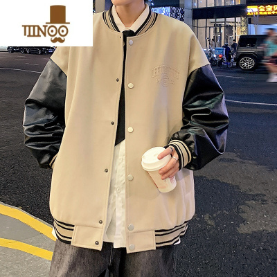 YANXU秋季外套男潮牌高街休闲宽松设计感百搭款棒球服男款上衣夹克