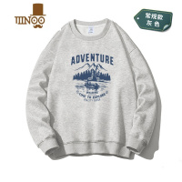 YANXU美式复古潮牌中山卫衣男女圆领无帽加绒户外素ins潮上衣