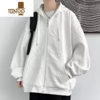 YANXU压花开衫卫衣男款美式潮牌连帽夹克男生情侣休闲秋装上衣外套