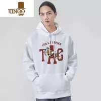 YANXU美式休闲卡通老虎印花秋款带帽连帽卫衣男士上衣圆领外套