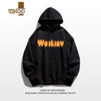 YANXU美式卫衣男连帽加绒加厚款高街流行痞帅外套上衣