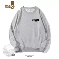 YANXU圆领卫衣男2023新款港风ins潮牌china中国文字无帽加绒上衣